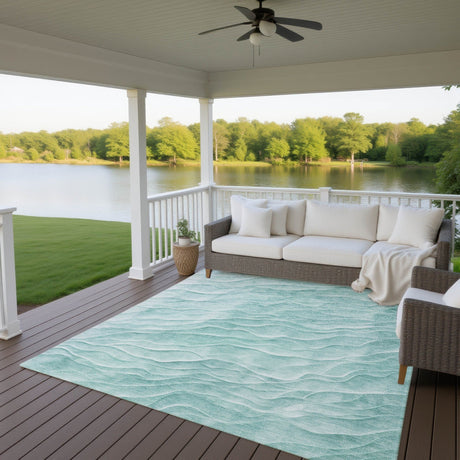 Dalyn Pacifica PA1 Aqua Rug outdoor lifestyle image