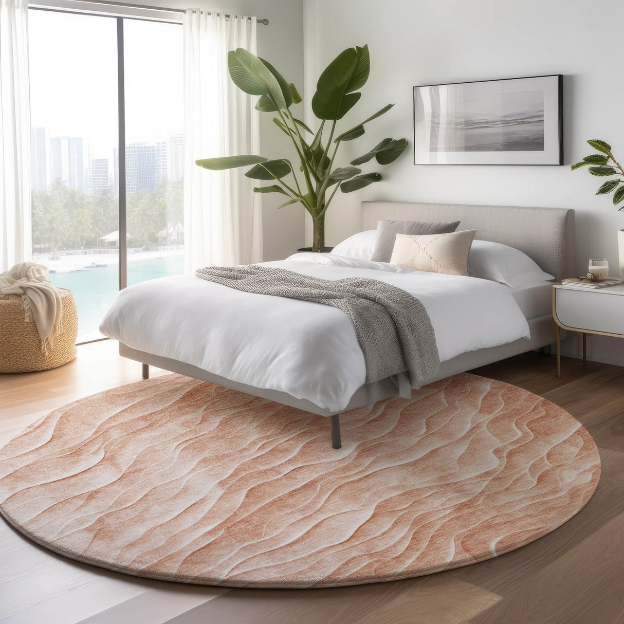 Dalyn Pacifica PA1 Coral Rug shown in a room