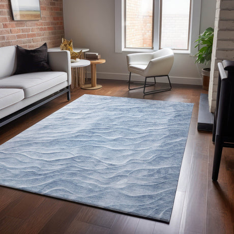 Dalyn Pacifica PA1 Denim Rug shown in a room