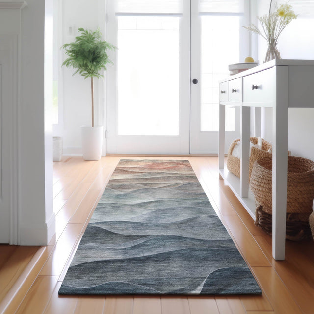 Dalyn Pacifica PA2 Teal Rug shown in a room