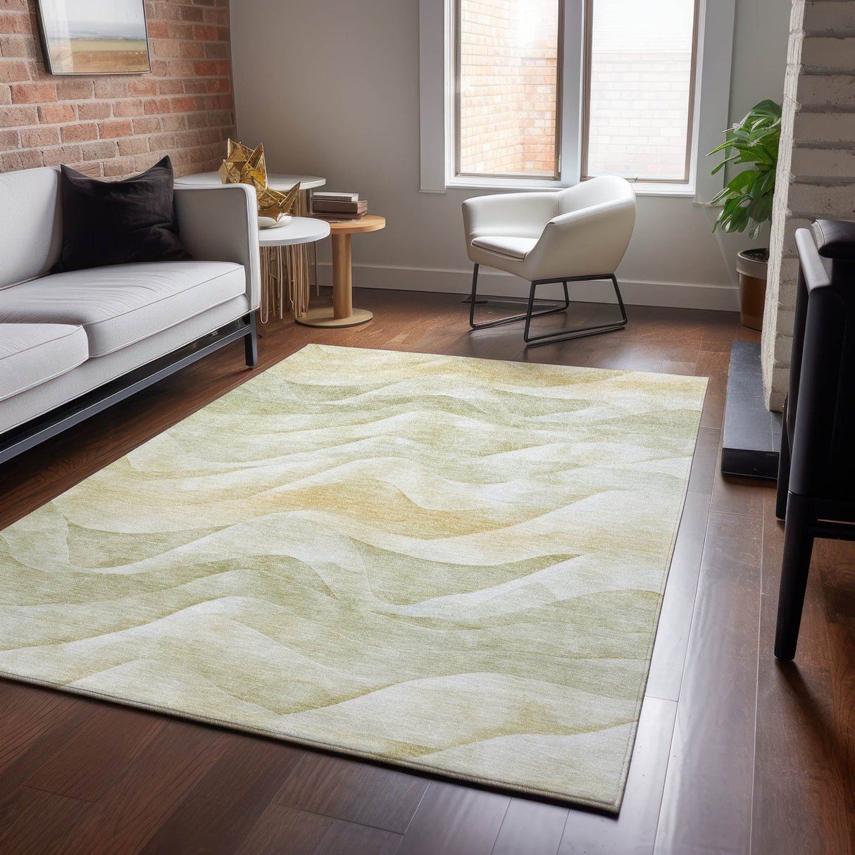 Dalyn Pacifica PA3 Aloe Rug shown in a room