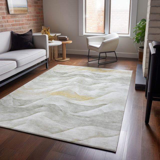 Dalyn Pacifica PA3 Silver Rug shown in a room