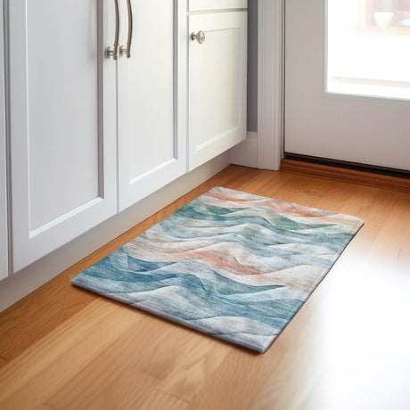 Dalyn Pacifica PA3 Teal Rug shown in a room