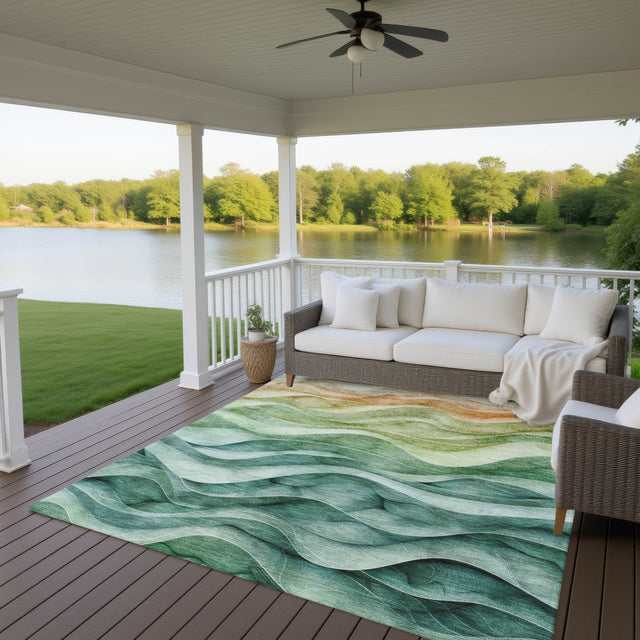 Dalyn Pacifica PA4 Teal Rug outdoor lifestyle image