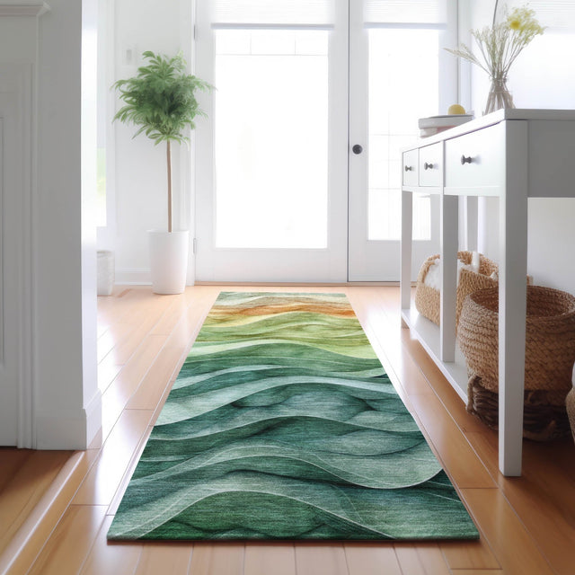Dalyn Pacifica PA4 Teal Rug shown in a room