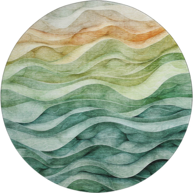 Dalyn Pacifica PA4 Teal Rug round rug