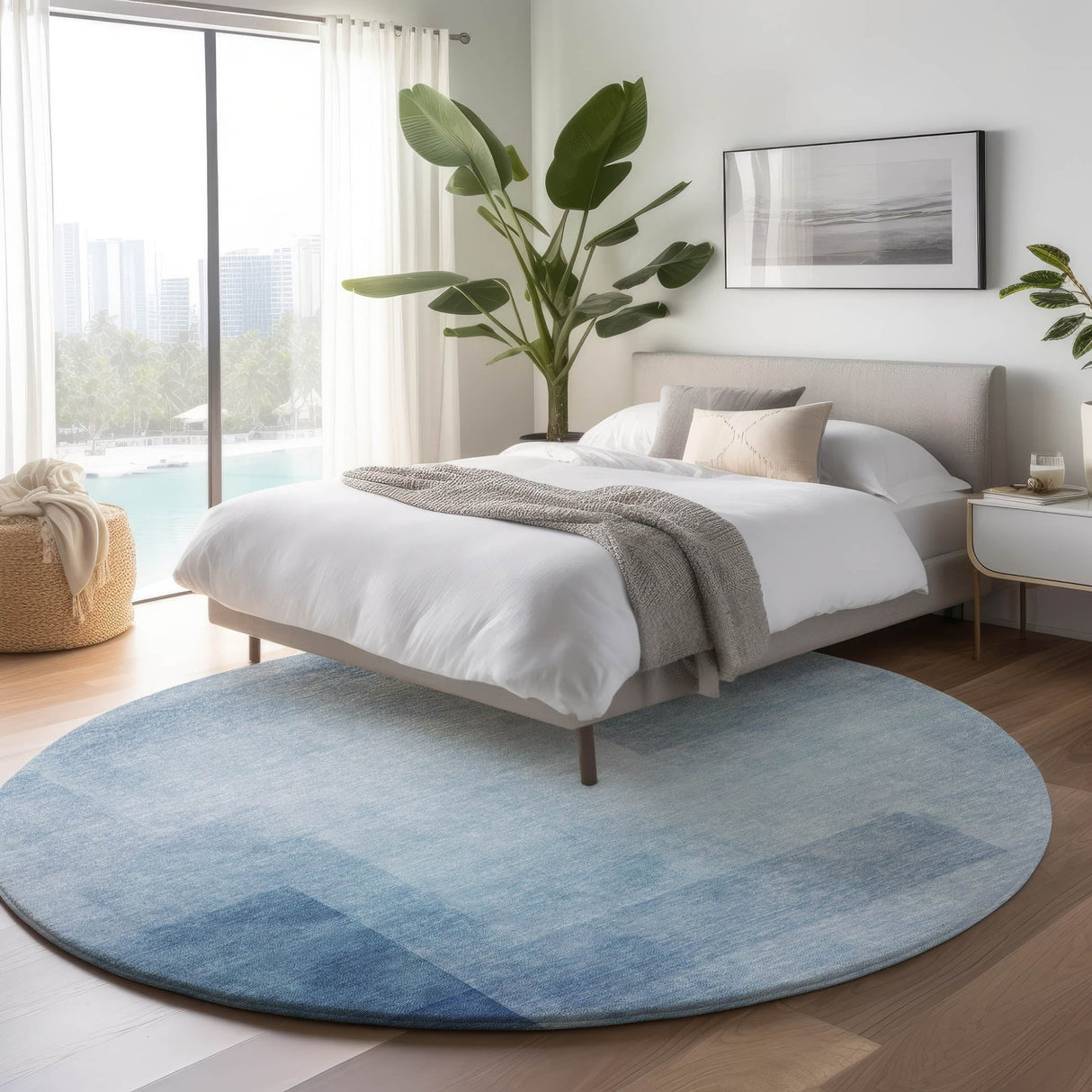 Dalyn Pacifica PA5 Blue Rug shown in a room