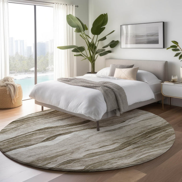 Dalyn Pacifica PA6 Brown Rug shown in a room