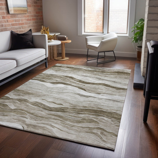 Dalyn Pacifica PA6 Brown Rug shown in a room