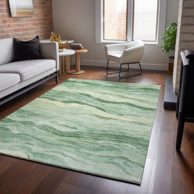 Dalyn Pacifica PA6 Green Rug shown in a room