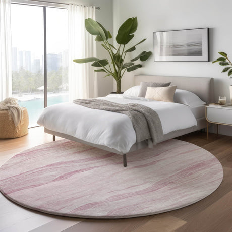 Dalyn Pacifica PA6 Pink Rug shown in a room