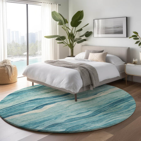 Dalyn Pacifica PA6 Turquoise Rug shown in a room