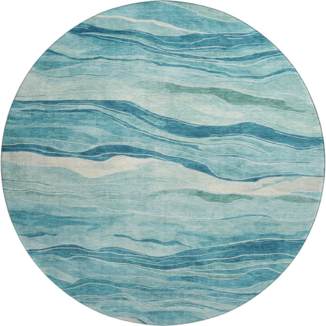 Dalyn Pacifica PA6 Turquoise Rug round rug