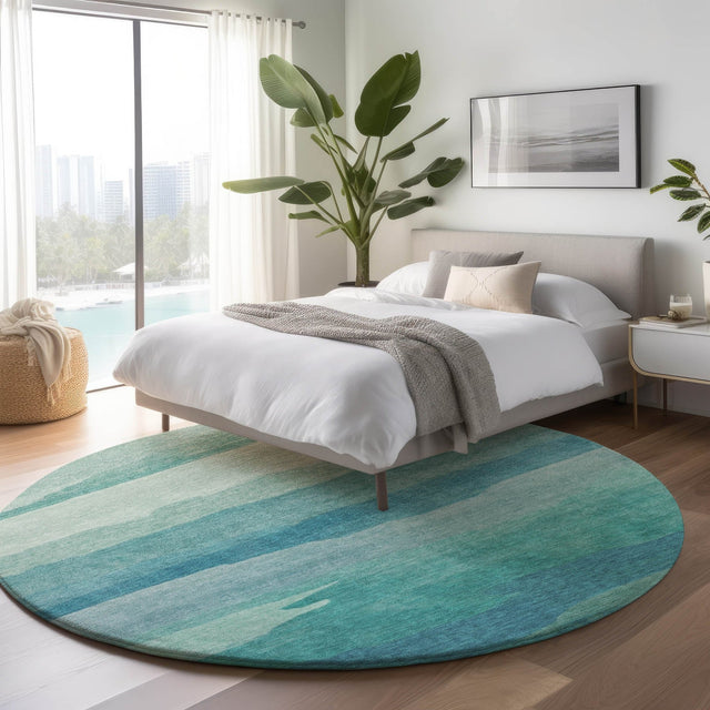 Dalyn Pacifica PA9 Turquoise Rug shown in a room