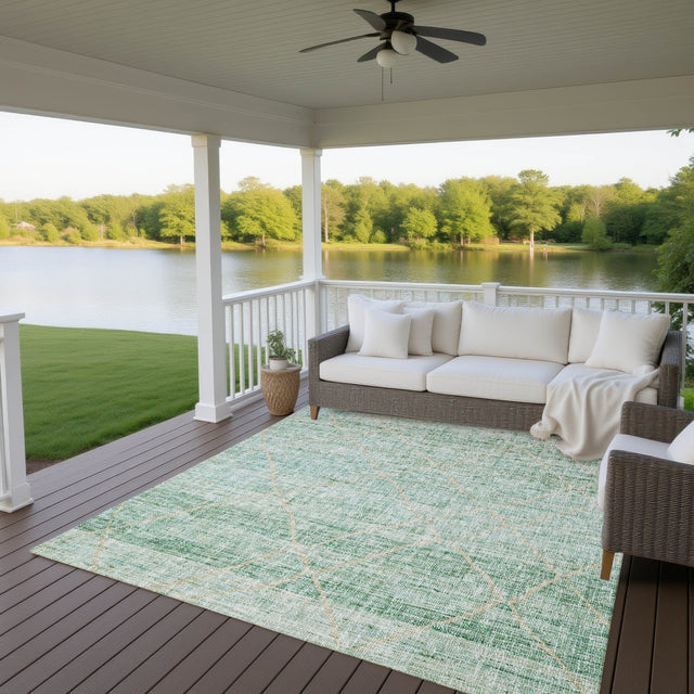 Dalyn Portico PO1 Aloe Rug outdoor lifestyle image