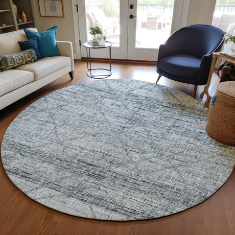 Dalyn Portico PO1 Blue Rug shown in a room
