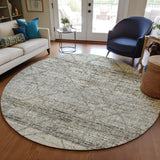 Dalyn Portico PO1 Pewter Rug shown in a room