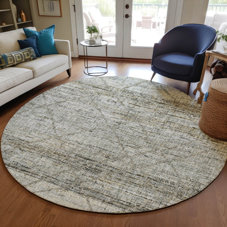 Dalyn Portico PO1 Pewter Rug shown in a room