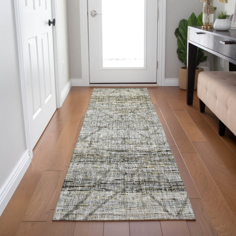 Dalyn Portico PO1 Pewter Rug shown in a room