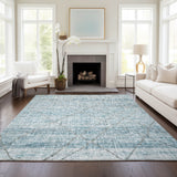 Dalyn Portico PO1 Teal Rug shown in a room