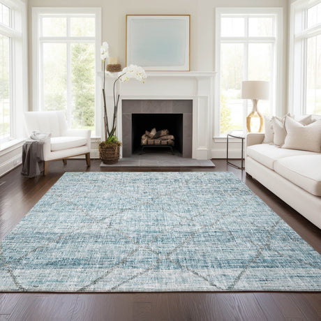 Dalyn Portico PO1 Teal Rug shown in a room