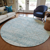 Dalyn Portico PO1 Teal Rug shown in a room