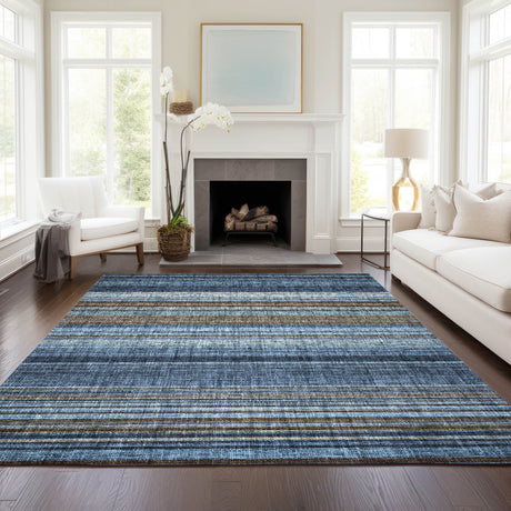 Dalyn Portico PO2 Navy Rug shown in a room