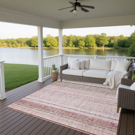 Dalyn Portico PO2 Pink Rug outdoor lifestyle image