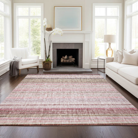 Dalyn Portico PO2 Pink Rug shown in a room