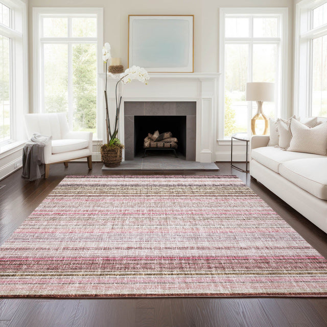 Dalyn Portico PO2 Pink Rug shown in a room
