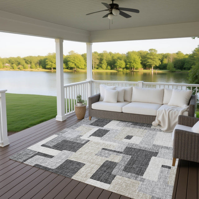 Dalyn Portico PO3 Gray Rug outdoor lifestyle image