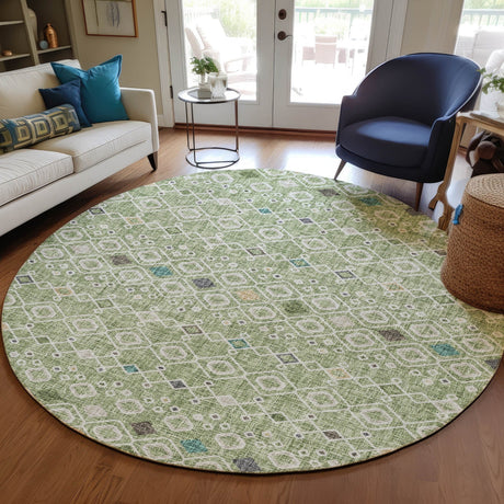 Dalyn Portico PO4 Aloe Rug shown in a room