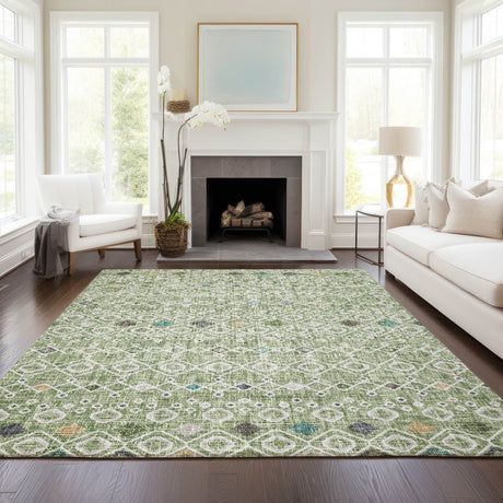 Dalyn Portico PO4 Aloe Rug shown in a room