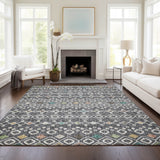 Dalyn Portico PO4 Gray Rug shown in a room