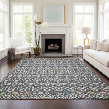 Dalyn Portico PO4 Gray Rug shown in a room