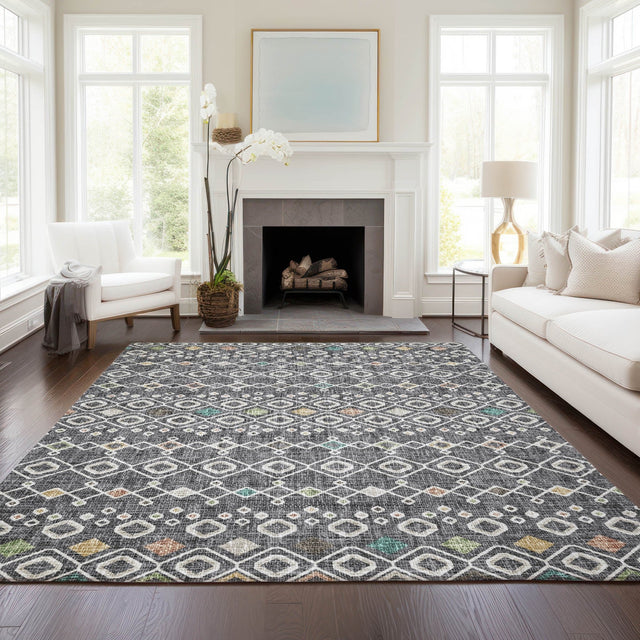 Dalyn Portico PO4 Gray Rug shown in a room