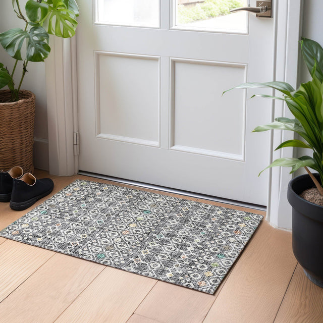 Dalyn Portico PO4 Gray Rug shown in a room