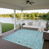 Dalyn Portico PO4 Teal Rug outdoor lifestyle image