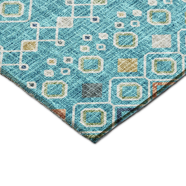 Dalyn Portico PO4 Teal Rug corner detail