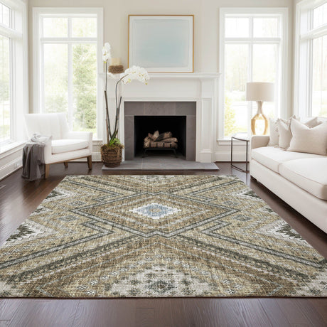 Dalyn Portico PO5 Beige Rug shown in a room