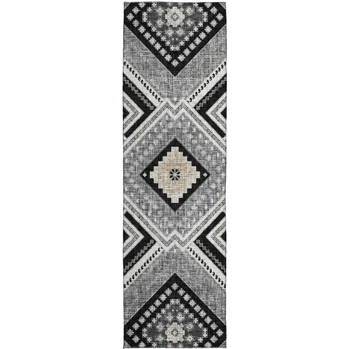 Dalyn Portico PO5 Black Rug runner rug