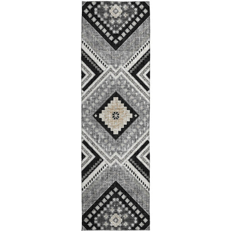Dalyn Portico PO5 Black Rug runner rug