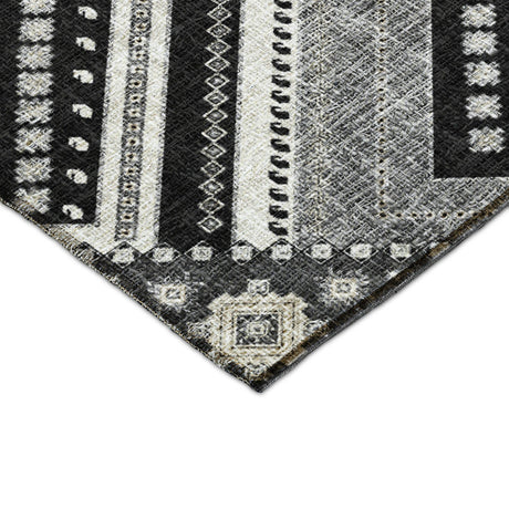 Dalyn Portico PO5 Black Rug corner detail