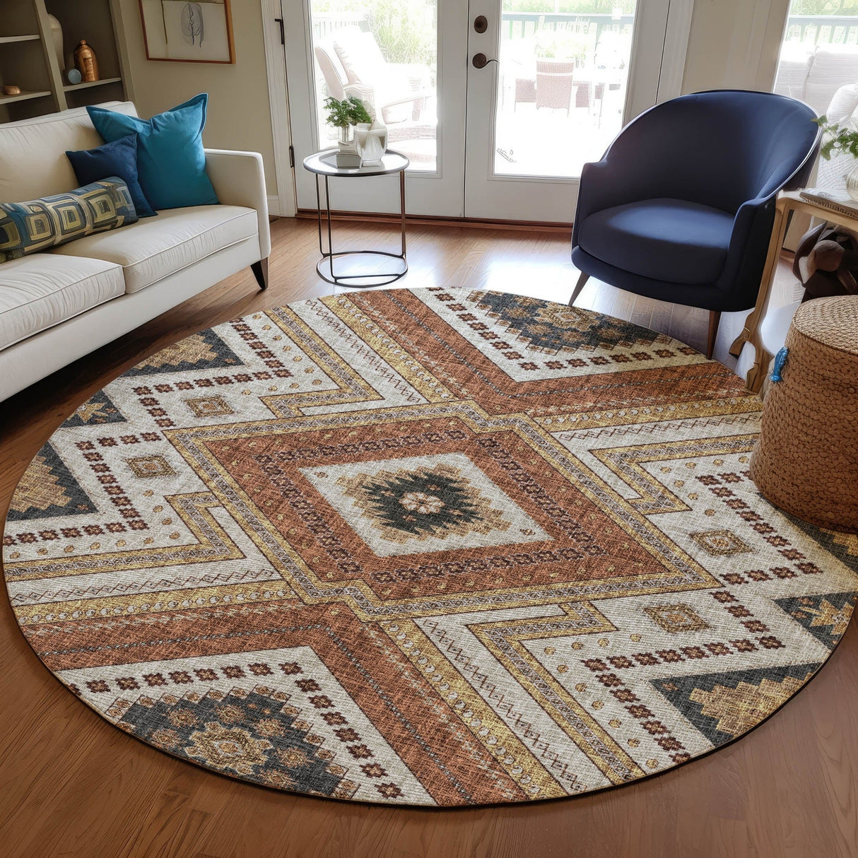 Dalyn Portico PO5 Copper Rug shown in a room