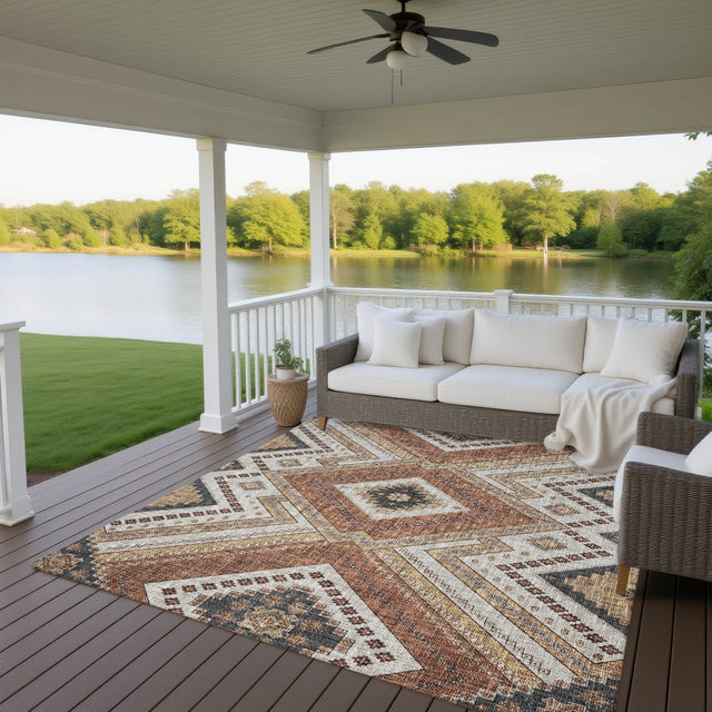 Dalyn Portico PO5 Copper Rug outdoor lifestyle image
