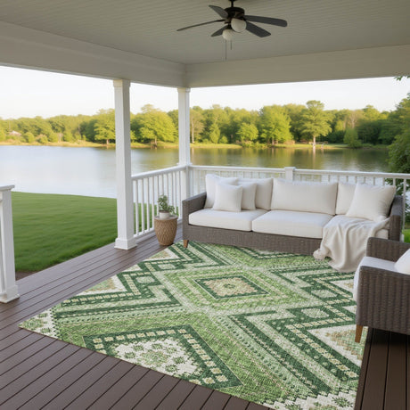 Dalyn Portico PO5 Green Rug outdoor lifestyle image