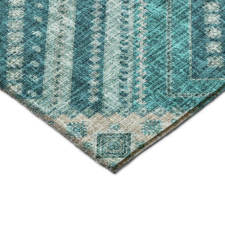 Dalyn Portico PO5 Teal Rug corner detail