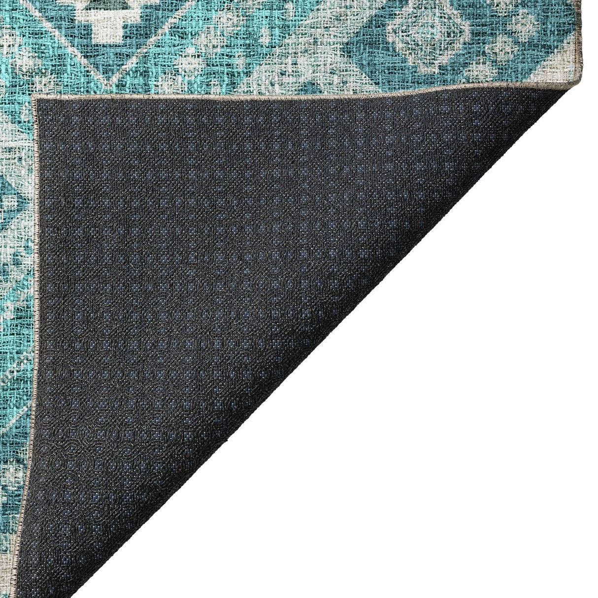 Dalyn Portico PO5 Teal Rug backing detail