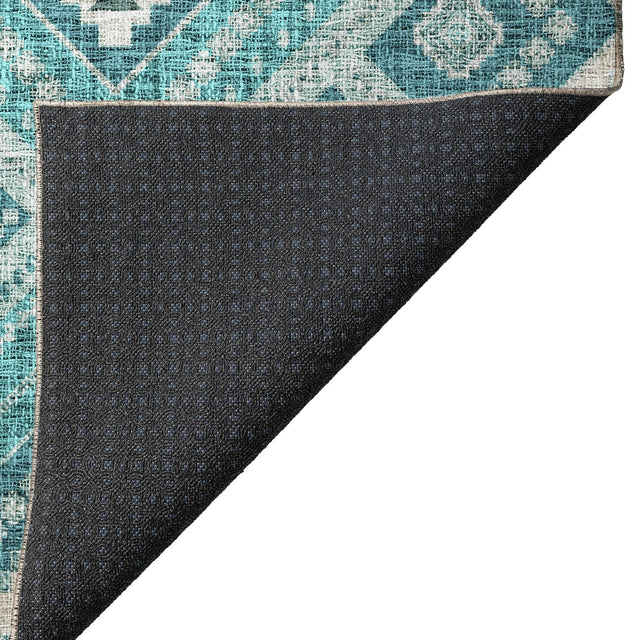 Dalyn Portico PO5 Teal Rug backing detail