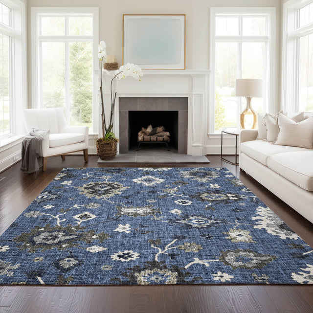 Dalyn Portico PO6 Blue Rug shown in a room